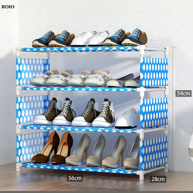 RAK SEPATU 4 SUSUN - Rak Sepatu Sandal Multifungsi 4 susun Stainless Steel Bongkar Pasang Rak Penyimpanan Sepatu Rapi Murah