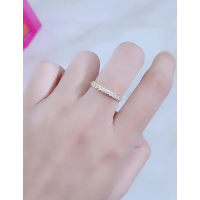 cincin listring mp 1 baris tanam / cincin perak asli silver 925 lapis emas/ cincin fashion terbaru