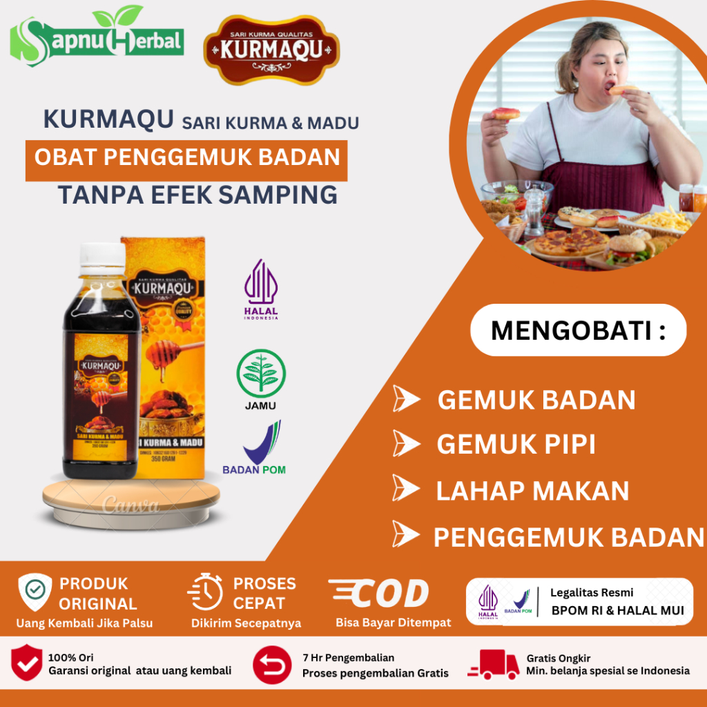 Sapnu Herbal - Obat Penambah Nafsu Makan anak dan Dewasa, Madu Gemuk Badan, Gemuk Anak, Penambah Ber