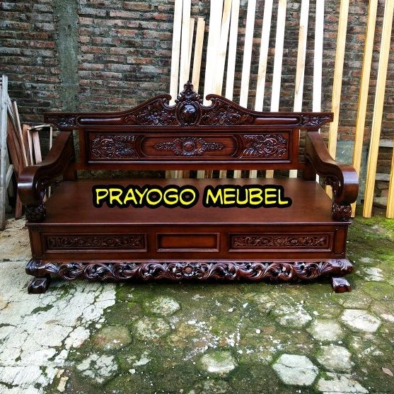 Kursi risban vintage ukir kuno - bale bale minimalis - bangku jawa - furniture jepara