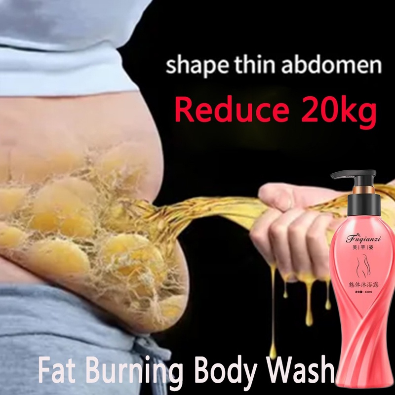 Slimming shower gel Pelangsing badan Slimming body wash Penurun berat badan pria dan wanita Pembakar lemak 330ml Pelangsing Perut Lengan Pelangsing Paha Betis pinggul kurus melembabkan kulit