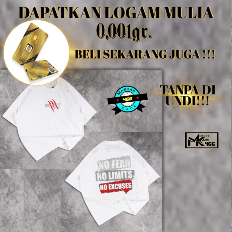 MRKS | GRATIS ONGKIR | Kaos Distro No Fear No Limit | Baju Distro No Fear No Limit | T-shirt Distro 