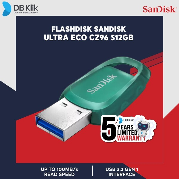 Flashdisk Sandisk Ultra Eco CZ96 512GB USB 3.2 100MB/s Gen 1