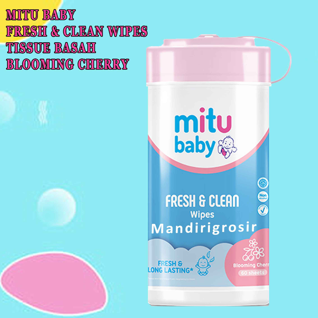 Mitu * Mitu baby * Fresh &amp; clean Wipers * bloming cherry 60 sheets