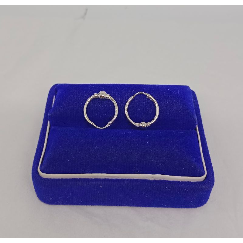 anting gypsy bulat kombinasi pentul S925 / perhiasan perak 925 berlapis emas