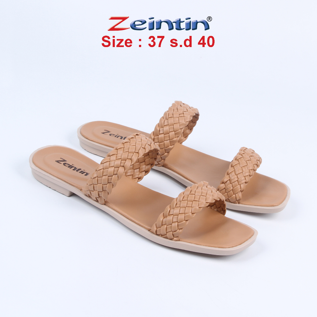 Zeintin - Sandal Wanita Sandal Selop Wanita Model Anyam Bahan Kulit Sintetis Lentur Original Zeintin SS