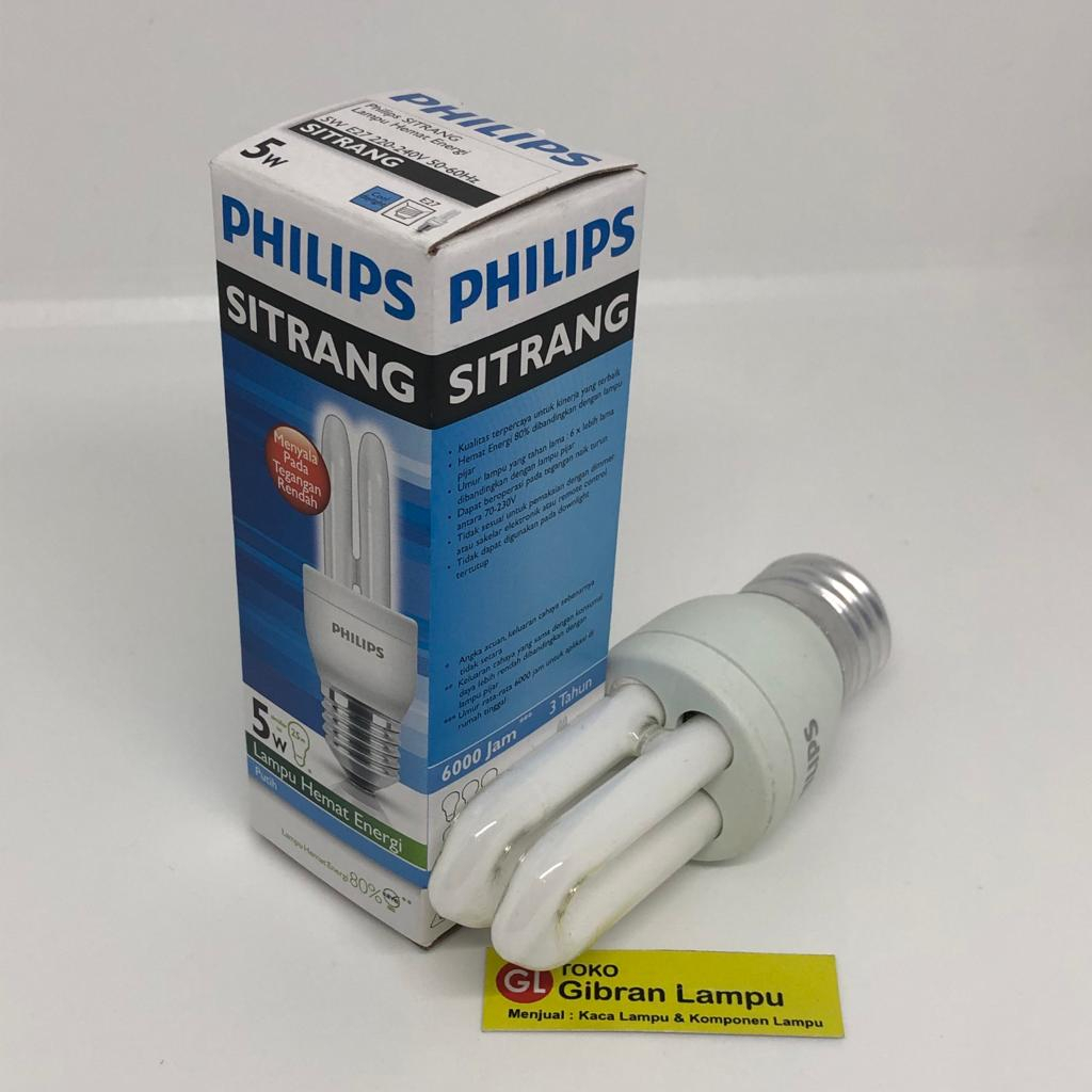 Lampu Philips Sitrang 5w 8w 11w 18w 23w - Lampu Hemat Energi All Varian Watt