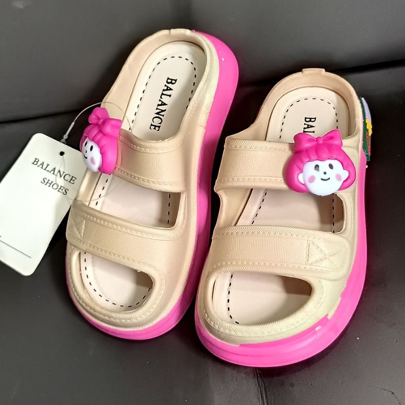 Sandal anak perempuan import sandal balance size tanggung 30-35 selop anak wanita ban2 sendal viral 029 motif trendy lucu