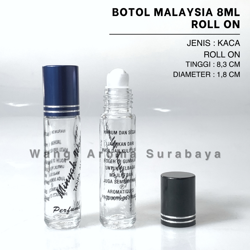 Botol Roll On Malaysia 8ML - Botol Malaysia 8ML Roll On - Botol Parfum 8ML