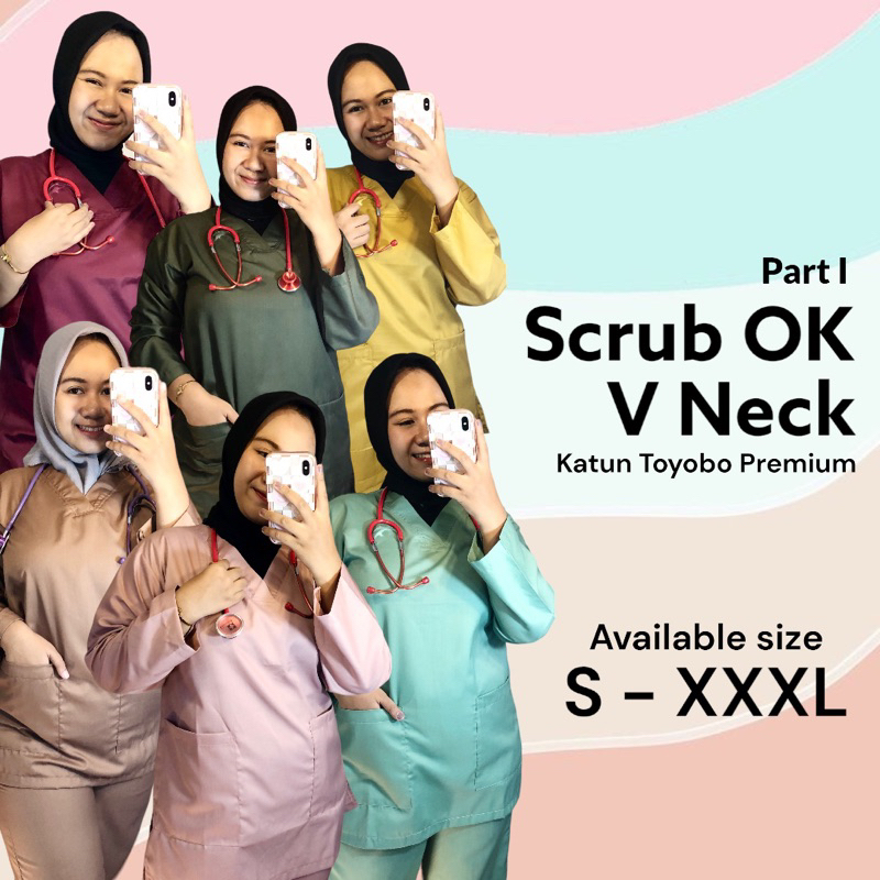 PART I - Baju Ok Toyobo Celana Lengan Panjang Tersedia Size S,M,L,XXL,2XL,3XL / Scrub Dokter /Baju perawat/ Baju Bidan / Baju jaga perawat/ Baju jaga dokter