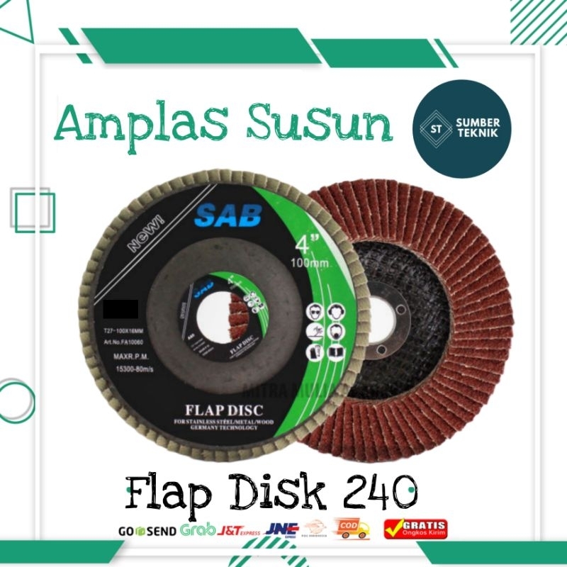 SAB FLAP DISC A240 Mata Gerinda Gurinda Amplas Susun 4 Inch 4" No 240