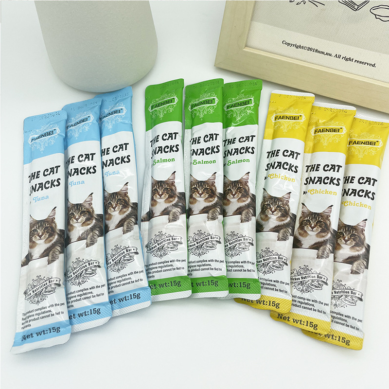 FAENBEI CREAMY CAT - Makanan Snack Cemilan Kucing Adult Kitten Gong Yao Cat Strips 15gr
