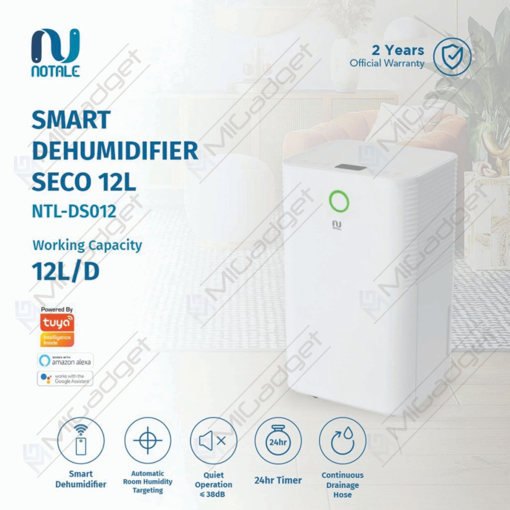 Notale Seco Smart Dehumidifier Serap Kelembapan WiFi 12 Liter / Hari