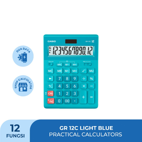 

TBMO Kalkulator Casio GR-12C Practical Calculator Light Blue