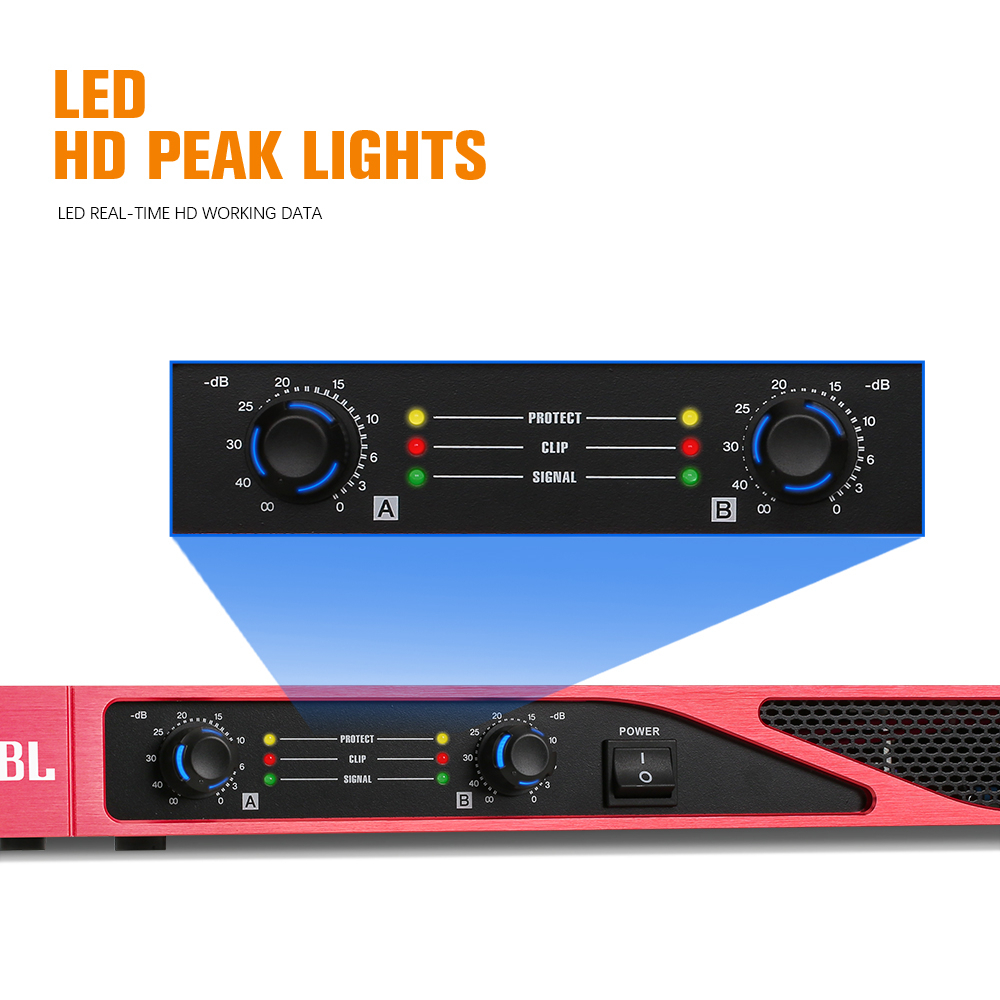 XM-200 Penguat Audio Profesional Digital Pure Post Penguat Ramping Mini 1U Kecil Kelas D 550WX2 yang Dapat Dijembatani