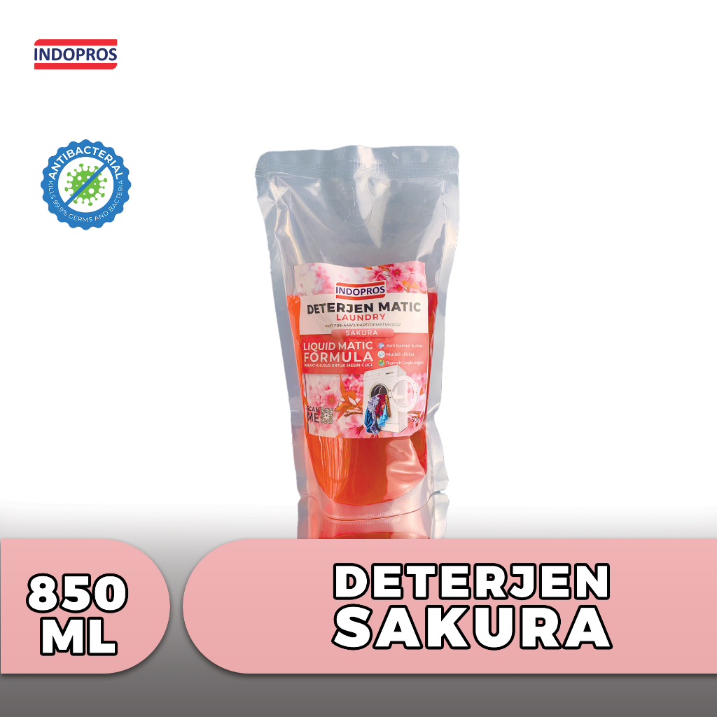 [INDOPROS] DITERJEN MATIC - Sabun Cuci Baju Anti Virus &amp; Anti Bakteri Merk INDOPROS - 850 ML