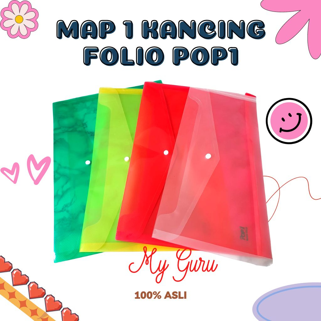 

[PCS] MAP WARNA 1 KANCING FOLIO POP1/ D`PLAYERS / DOKUMEN FILE KANCING/ MAP KANCING/ MAP PLASTIK KANCING