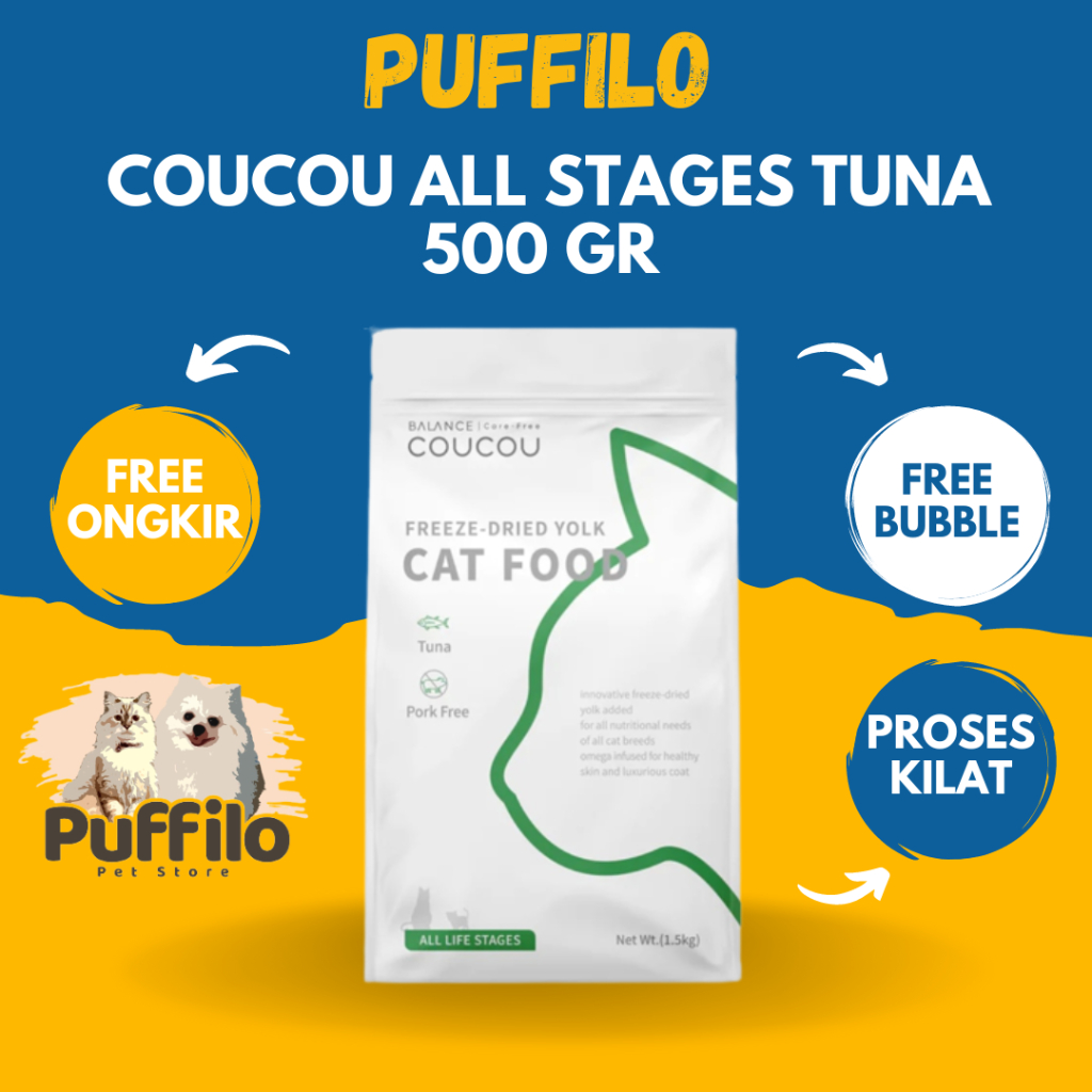 Makanan Kucing Coucou All LIFE STAGES TUNA 500Gr FRESHPACK