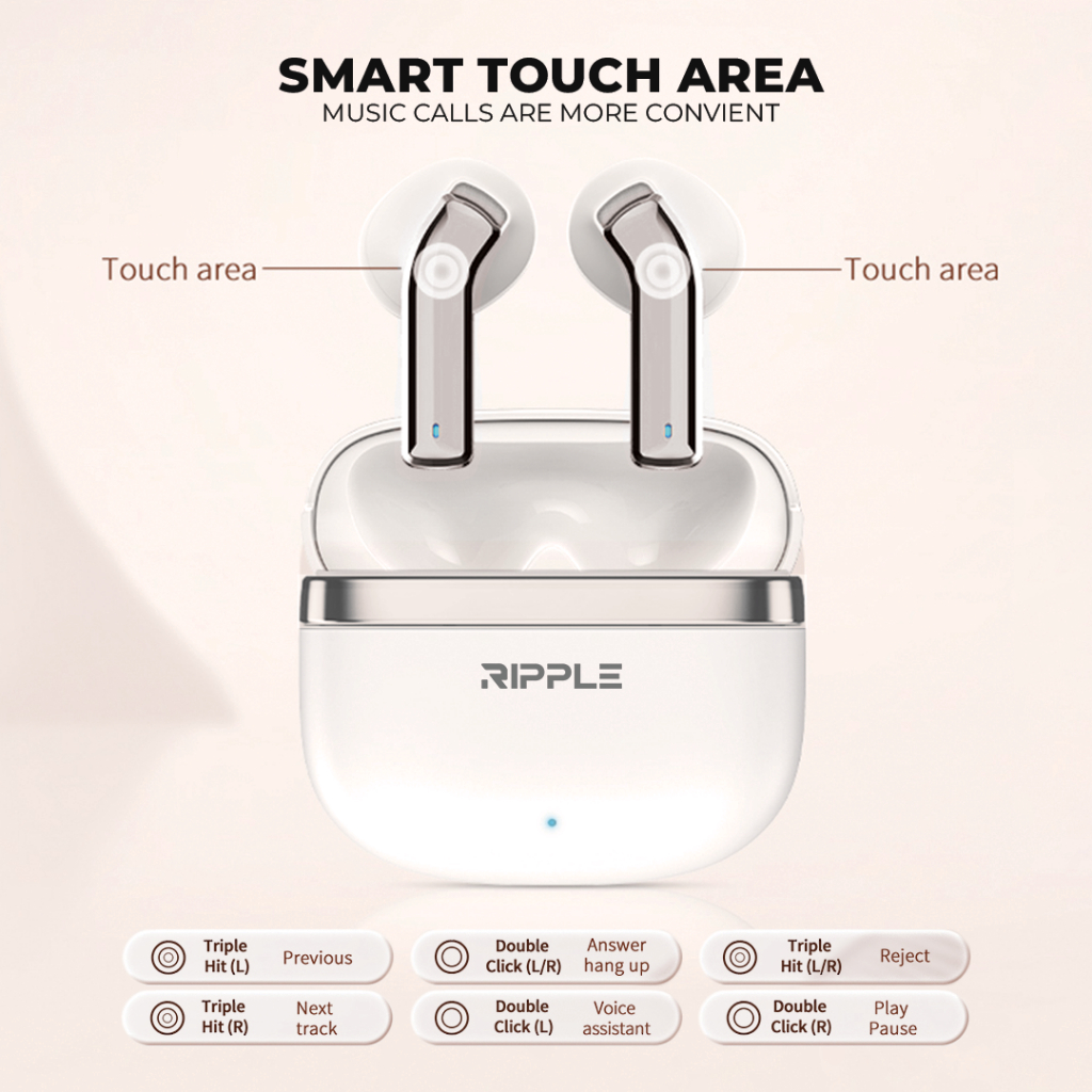 Ripple Rippods Pro TWS Headset Bluetooth Earphone Mini Earbuds Handsfree