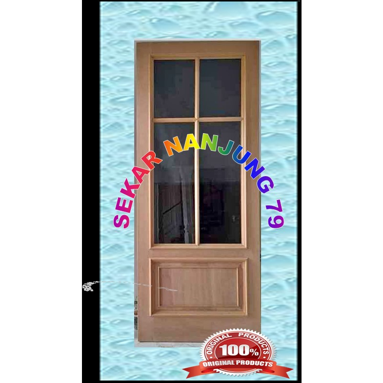 KUSEN DAN PINTU KAMAR MAUPUN LUARDEPAN MODEL KACA KAYU MERANTI KALIMANTAN SK30