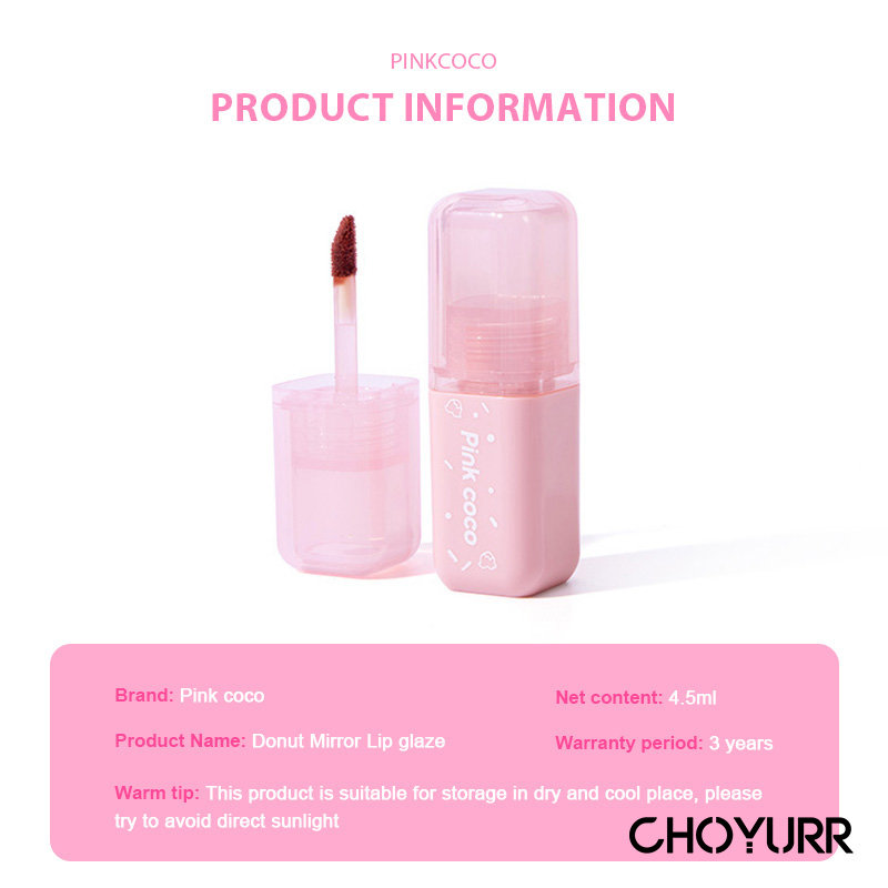 【COD】Pink Coco Lip Tint Lipcream Toot Soft Glossy Mirror Lipstik Ringan Tahan Lama-CH