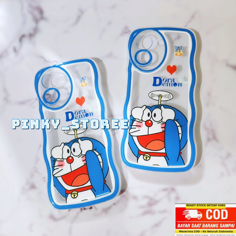 SOFTCASE WAVE OPPO A17K/ A17/ A77S/ A57 2022/ A96/ A76/ A95/ A74/ A16E/ A16K/ A16/ A54/ A33 2020/ A53/ A52/ A92/ SOFT CASE WAVY/ CASING GELOMBANG + PROTECTOR CAMERA MOTIF DORAEMON/ FLOWER/ ZEBRA/ LOVEBLACK