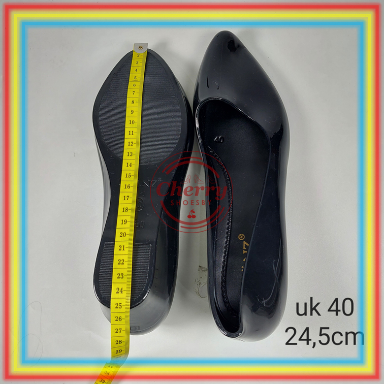 L550-2 Sepatu Wedges Wanita Jelly Kilap Glossy Glanz Sepatu Kerja Cewek Lentur Elegant Glanzton