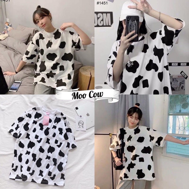 Kaos Oversize Wanita Sapi Lucu Imut
