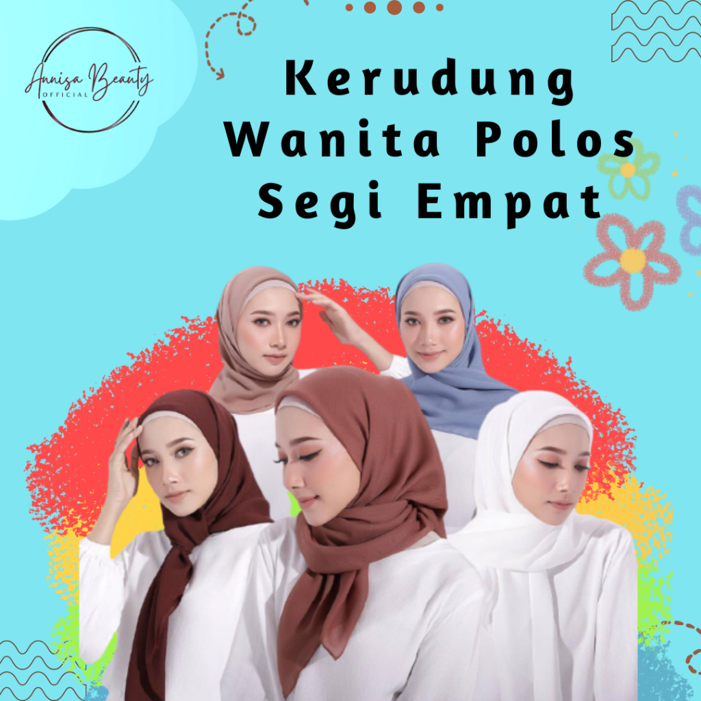 {100% Ori } Kerudung Wanita Polos Segi Empat Paris Import China