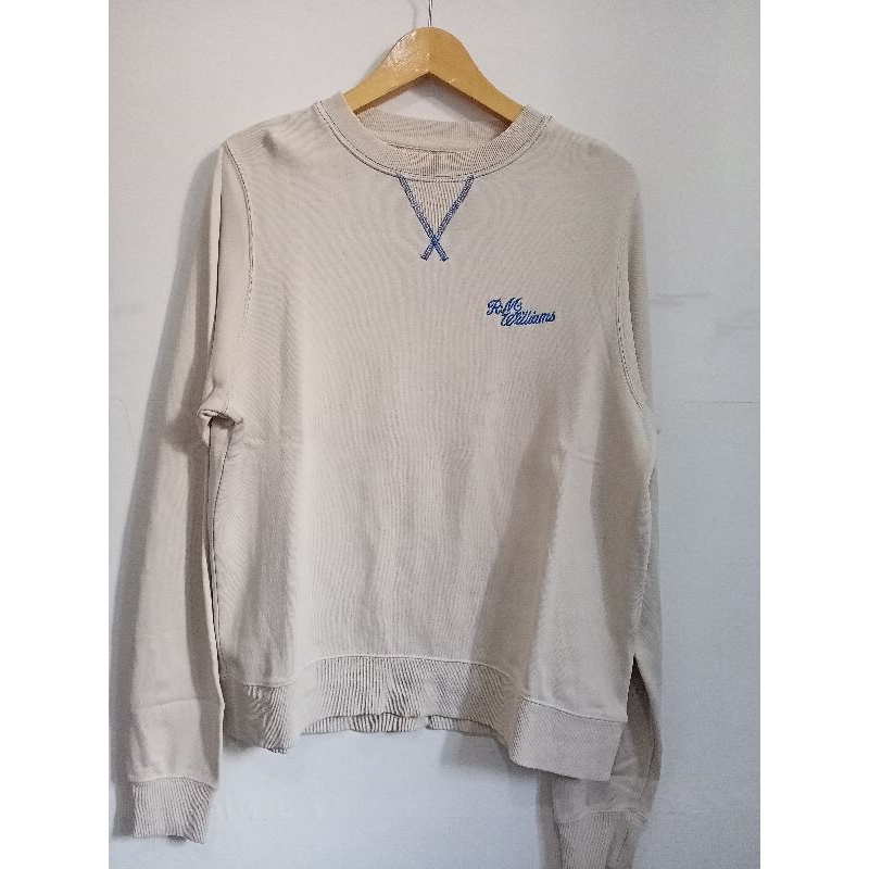 Crewneck Merek RM Williams Warna Cream Muda Bahan Baby Terry