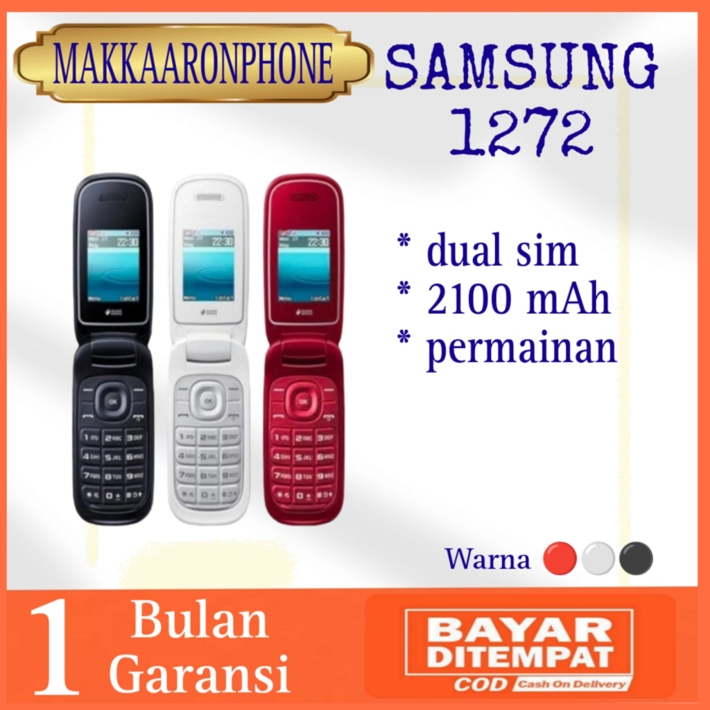 HP LIPAT SAMSUNG 1272 HANDPHONE GSM SAMSUNG DUAL SIM 1272