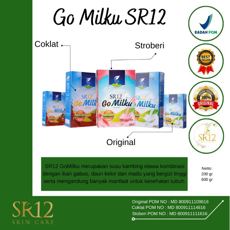

GO MILKU SR12 SUSU KAMBING ETAWA HALLAL BPOM ORIGINAL HERBAL
