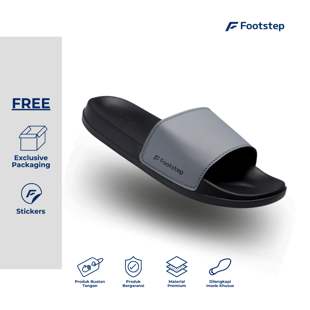 Sandal Pria Slide Footstep Footwear - Porto Grey