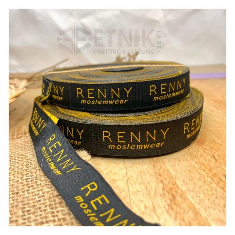 

Woven bordir label baju label Woven custom label pakaian