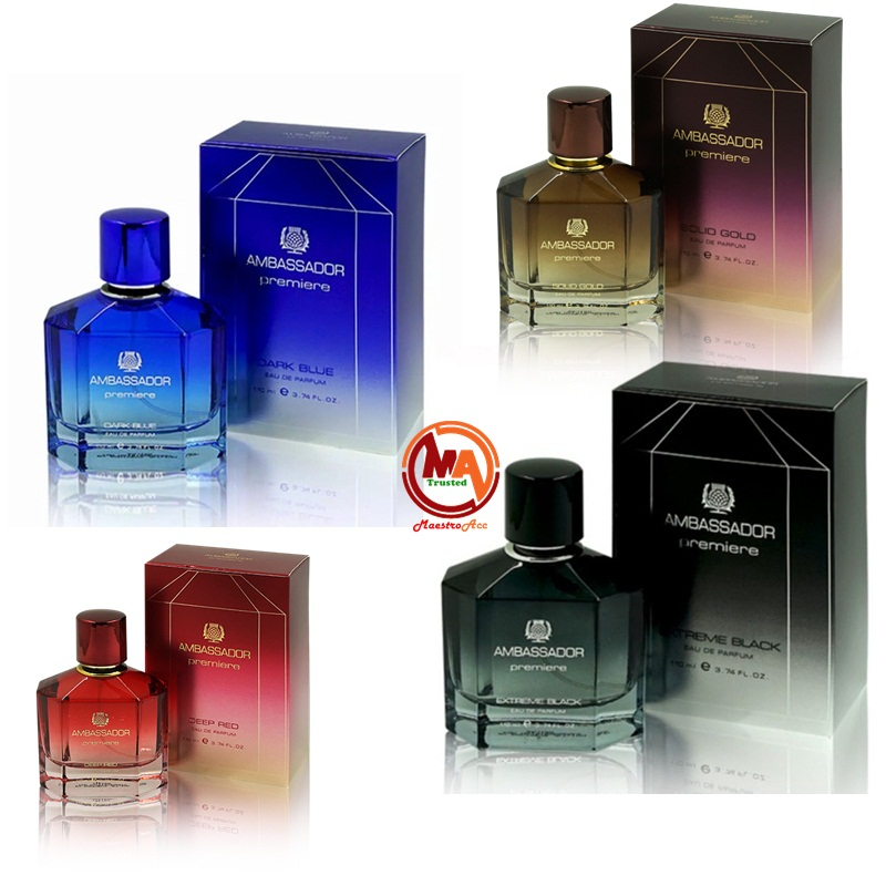 Ambassador Premiere Dark Blue / Extreme Black / Deep Red / Solid Gold Parfum EDP 110ml
