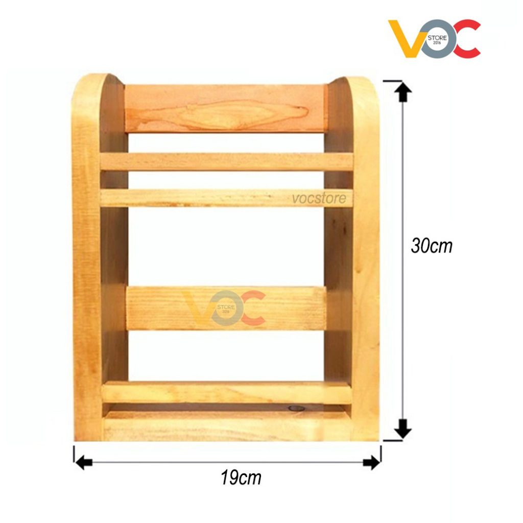 Rak Bumbu Dapur Rak Meja Makan Serbaguna 2 Susun Kayu Rak Serba Serbi Multifungsi