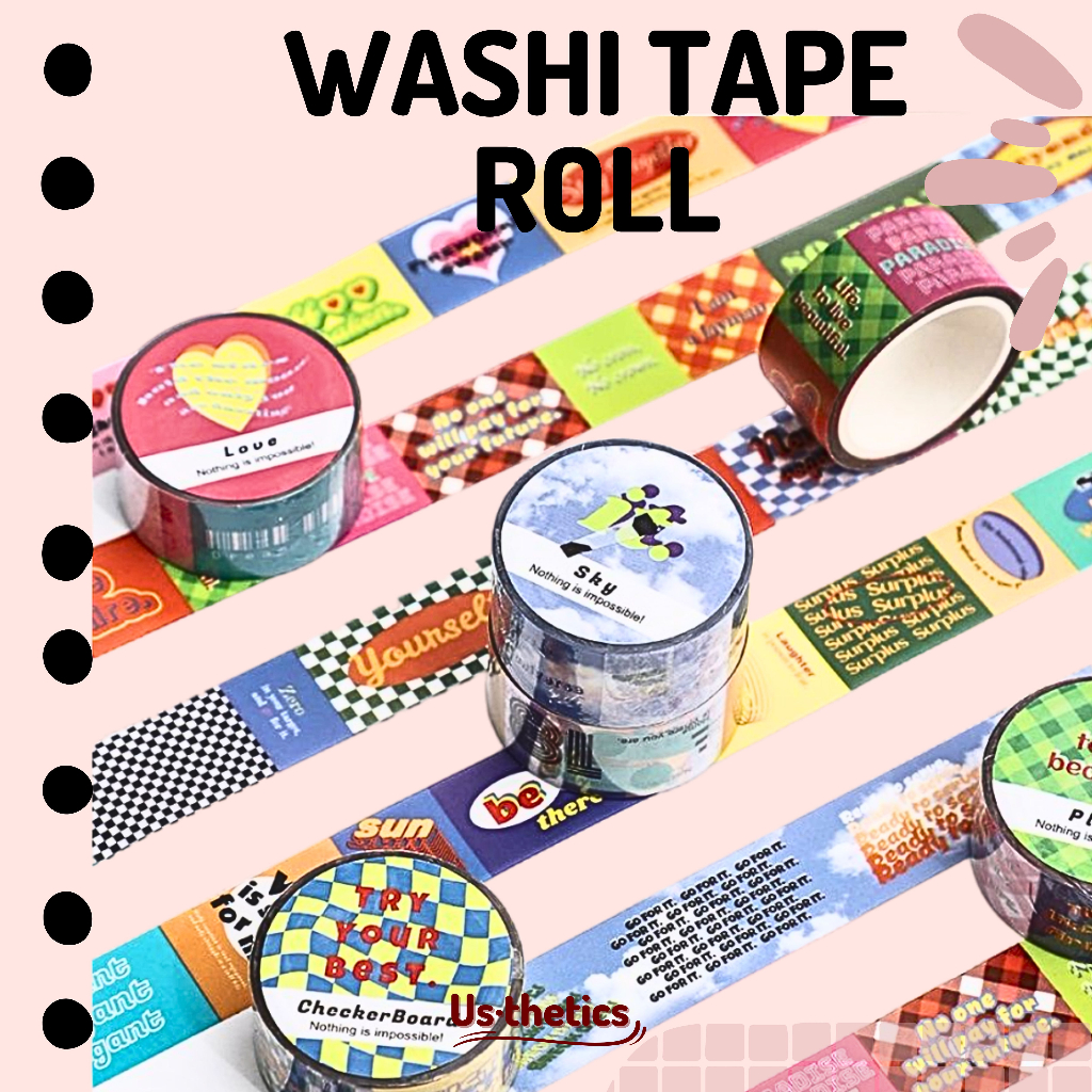 

(1 ROLL) Washi tape selotip kertas 3m | isolasi mini motif