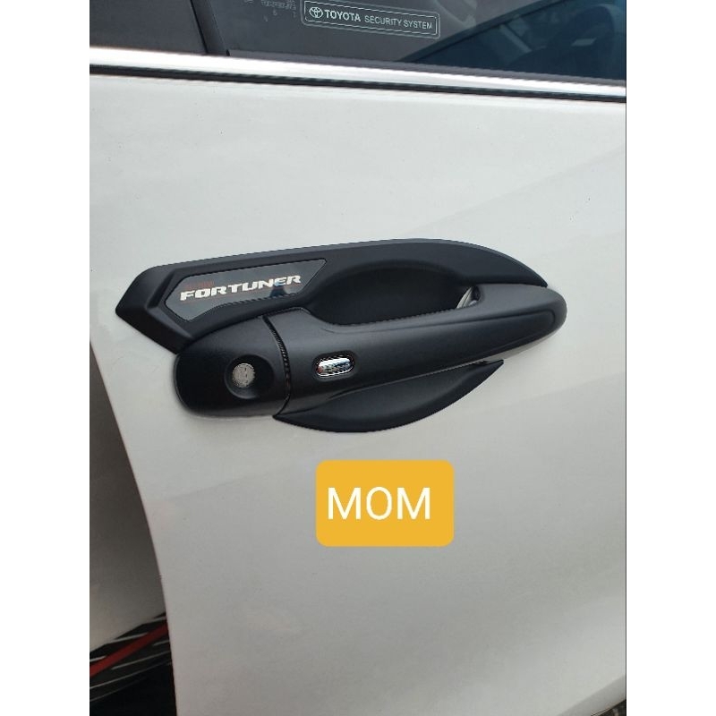 Paket Cover handle gagang pintu + Outer mangkok premium black hitam doff Fortuner Vrz Trd GR 2016-20