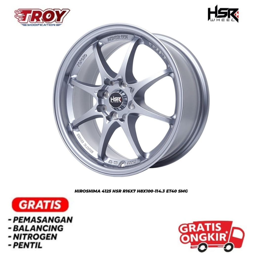 Velg Mobil HSR HIROSHIMA 4125 R16 Velg Mobilio,Jazz,Yaris,Brio,Agya,Avanza,Jazz