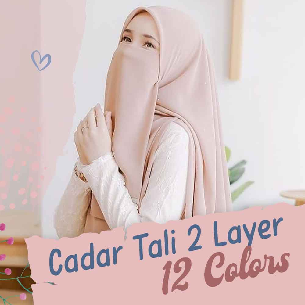 Cadar Niqab Tali 2 Layer Tanpa Jahitan Bawah Mata ZALAIVA