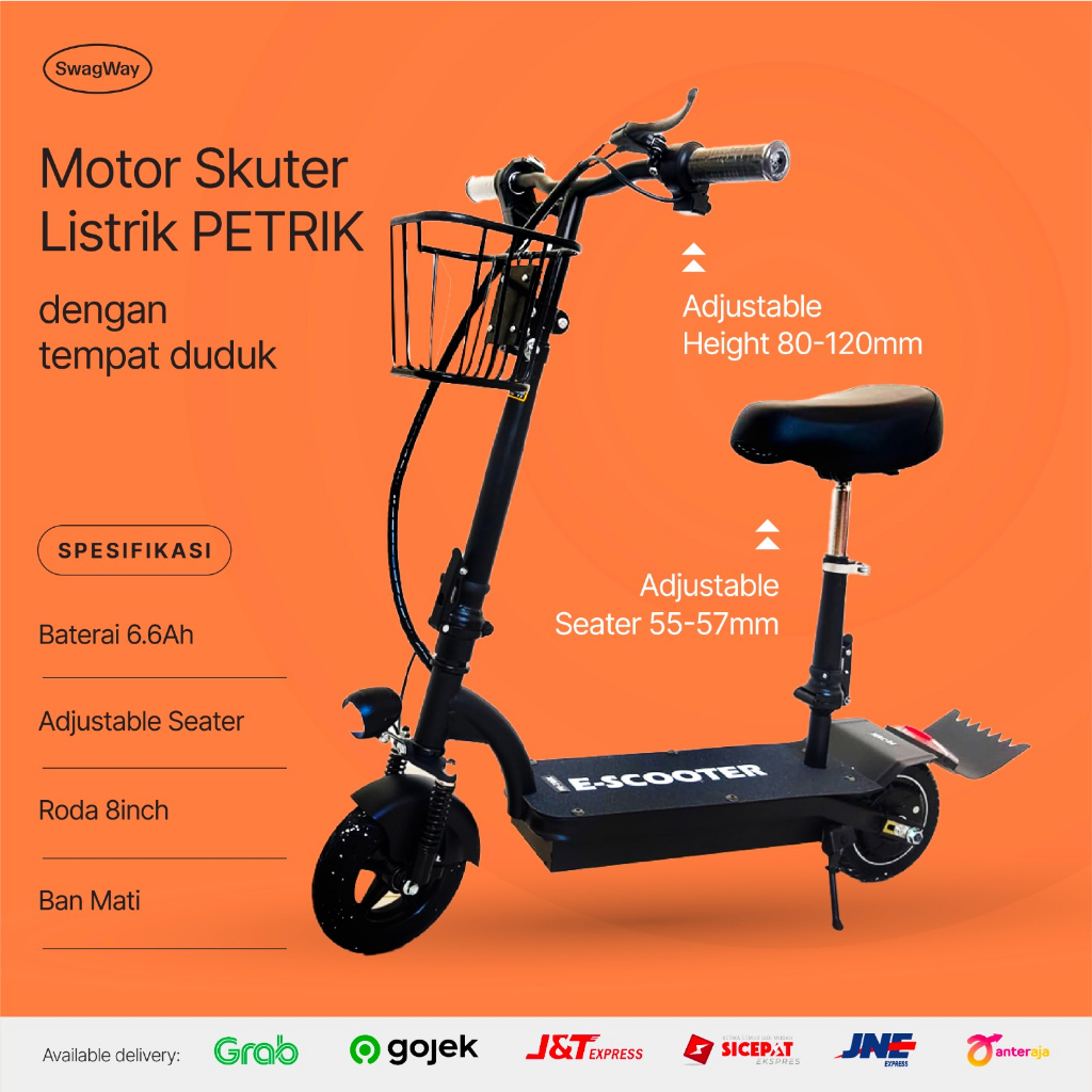 Motor Skuter listrik otoped elektrik petrik saddle seater duduk peter dudukan electric scooter