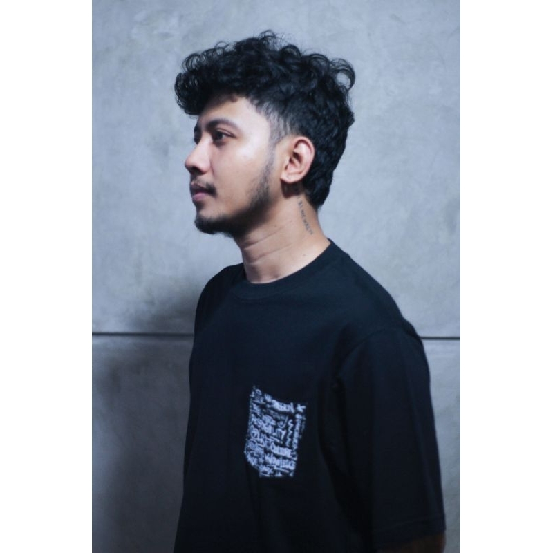 MDFK Words Pocket Tee / graffiti Tshirt (Black) New arrival