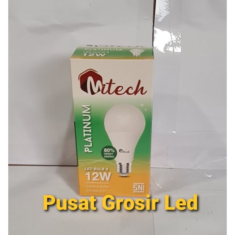 Paket Hemat 10 Pcs Lampu Led Mitech 12W 12 Watt SNI Bergaransi 1 Tahun Cahaya Putih Dan Kuning