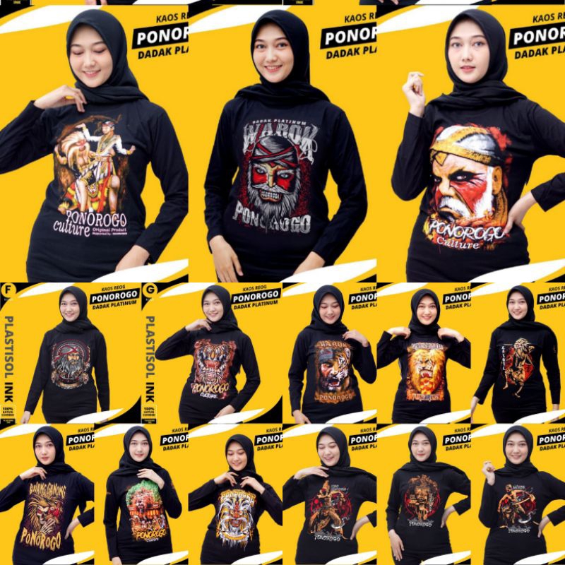 KAOS REOG TERLARIS LENGAN PANJANG/ KAOS REYOG PONOROGO/ KAOS MURAH PONOROGO