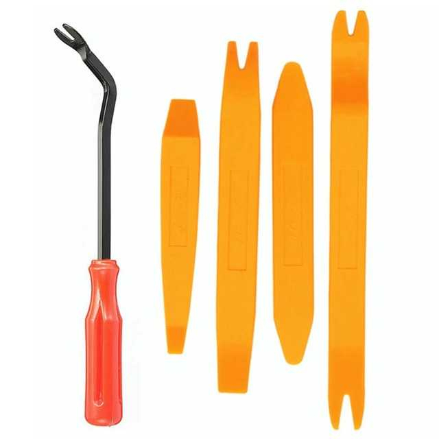 Oauee Pengungkit Panel Mobil Car Removal Pry Trim Tool 5 PCS - AA17 Set pencungkil atau prying tool ini merupakan alat bantu untuk membuka berbagai bagian mobil. Hadir dengan 5 jenis pencungkil yang memiliki fungsi masing-masing sesuai dengan kebutuhan