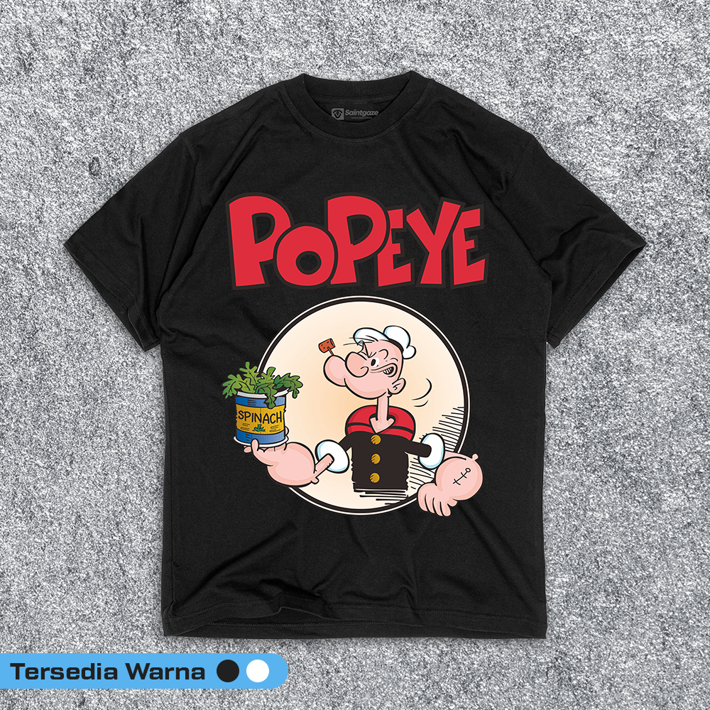 Cartoon - popeye Kaos kartun dewasa original vintage laki laki wanita cowo cewe baju distro t shirt 