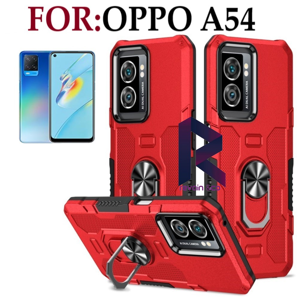 Case Armor OPPO A54 Iring Cincin Magnetic Kesing Hp Protect kamera Premium Hard Case Standing Robot Pelindung Kamera