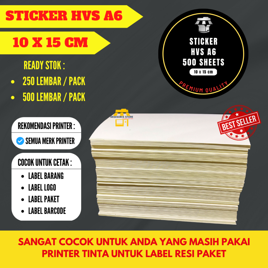 

mh Stiker HVS A6 Doff / Kertas Sticker Ukuran A6
