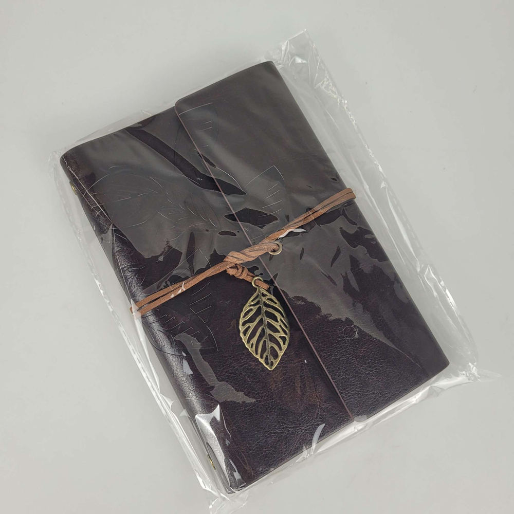 Buku Catatan Binder Kulit Retro Leaf - B-606