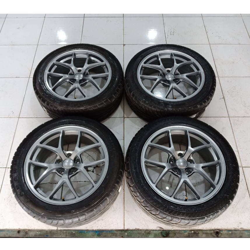 Velg Mobil BBS Ring 18 Velg Bekas BBS R18 Lebar 8 Lobang Baut 5X114 Et42 Ban 225 50 R18 Hena